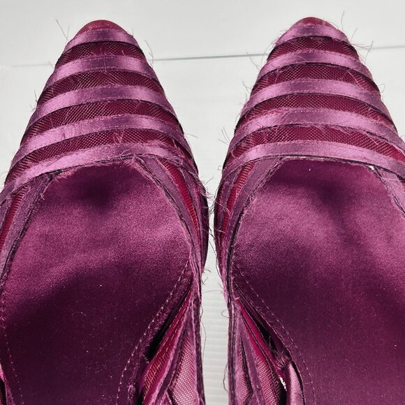 Pedro Garcia Mesh Slingback Low Pumps Women's Sz US 6 / 6.5 EU 37 Purple Magenta - Picture 5 of 13